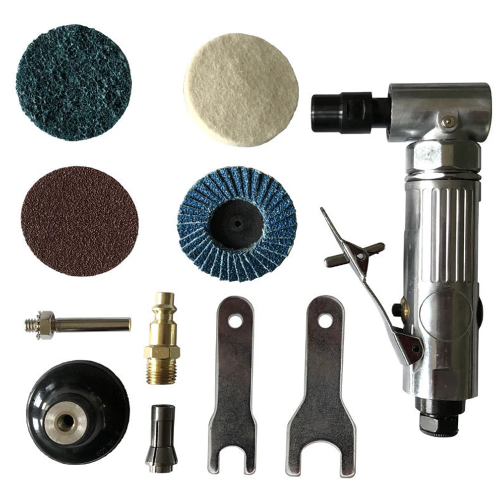 Polished Color Suit Chuck 1/4in Input Head 90 Degree Pneumatic Grinding Machine Engraving Tool Set Cut Off Polisher Mill | Инструменты