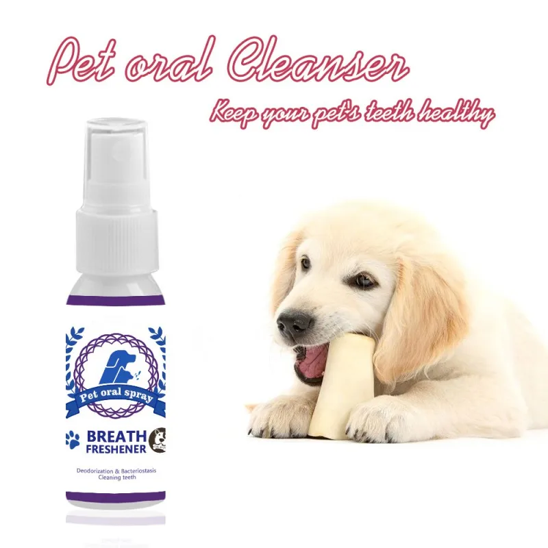 Бактериостатический устраняет неприятное дыхание и предотвращает полость рта, освежитель воздуха для домашних животных, очиститель ротовой полости, спрей для чистки зубов собак