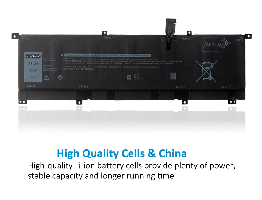 Series Bateria do Portátil 8n0t7 75wh P73f Dell Precision 5530 em Xps 15 9575 Tmfyt Ferramentas Gratuitas Kingsener2-in1 - Imagem 6