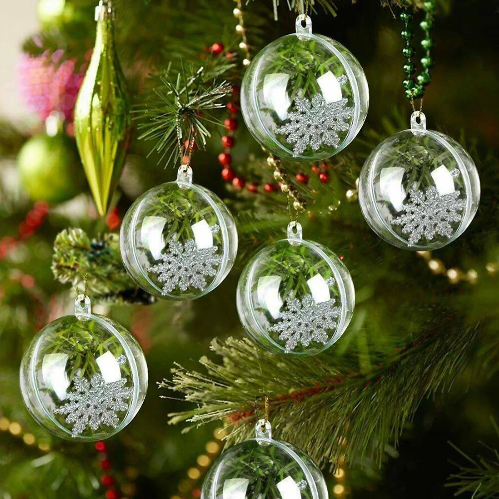 5/8/10cm decorações de natal tress bola transparente aberto plástico claro  ornamento decorações da árvore de natal suprimentos de natal 3|Bolas de  Natal| - AliExpress