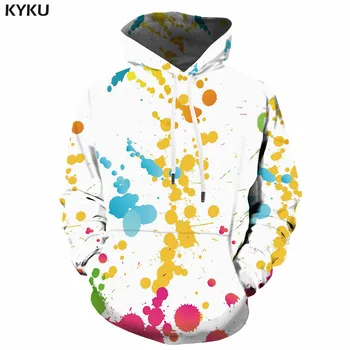 

KYKU Brand Graffiti Hoodie Men Colorful Sweatshirt Printed Funny Hooded Casual Psychedelic Hoody Anime 3d Printed Long Sleeve