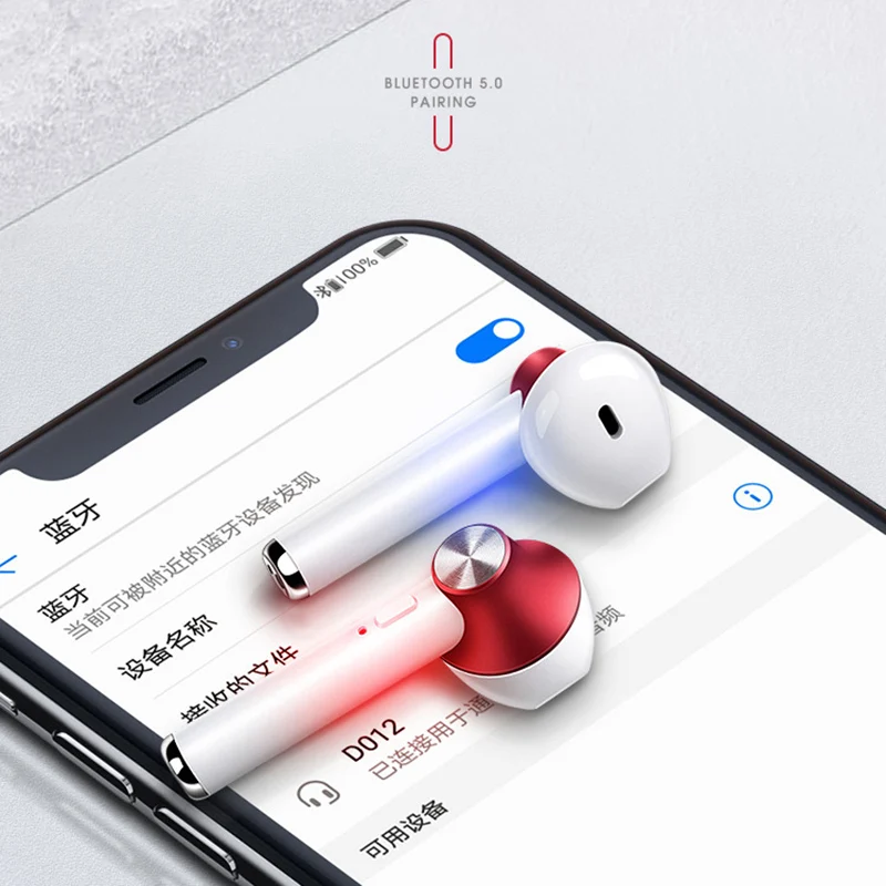 wireless headphones bluetooth with microphone tws earphone earbuds charging box Button control music Headset For smart phone