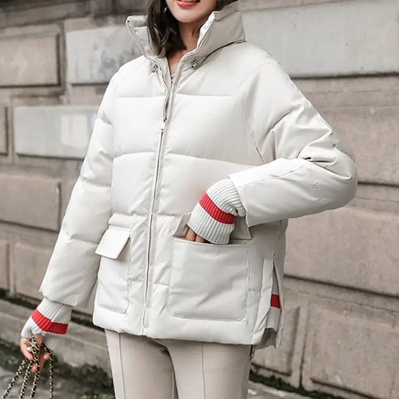 

2019 Autumn Winter Jacket Hooded Women Puffer Coat Loose Cotton Padded Oversize Parkas Warm Casual Plus Size Korean Overcoat