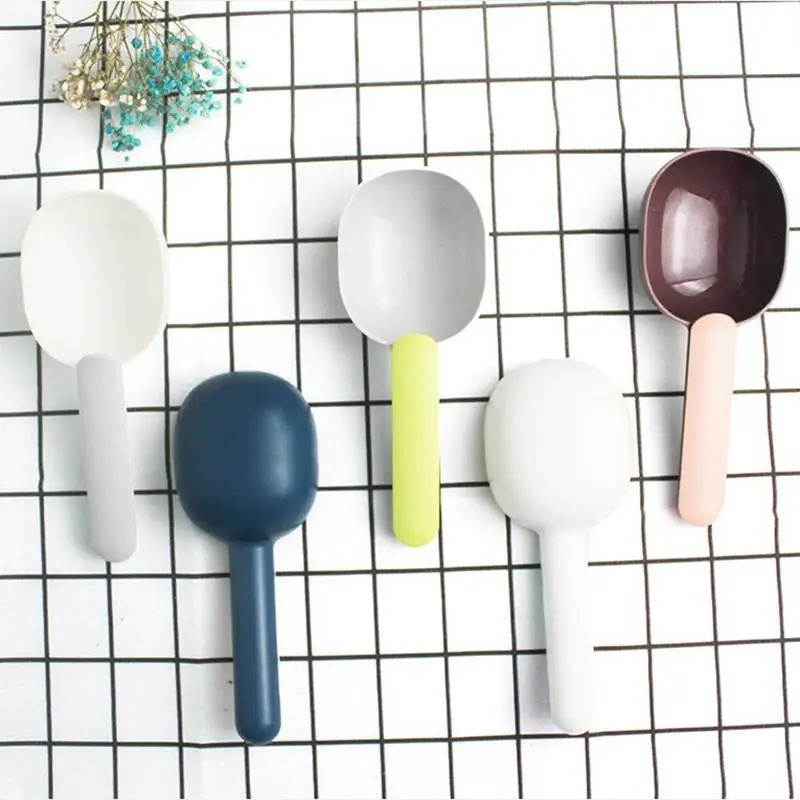 

1pc Multicolor Pet Food Scoop Unique Design Dual-Use Big Capacity ABS Plastic Cat Dog Spoon With Food Sealing Clip Pet Supplies