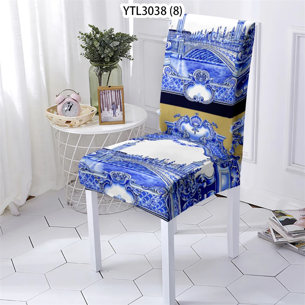 thumbnail image 1 of Funda de estilo de elementos europeos para silla de comedor, cubierta con patrón de flores para muebles de comedor, fundas para sillas para el hogar Stuhlbezug, 1 of 5