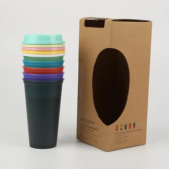 

5pcs Water Bottle Temperature Color Changing Cold Cup Magic Tumbler Personalized Father's Gift Bulk Drink Bottle 16floz