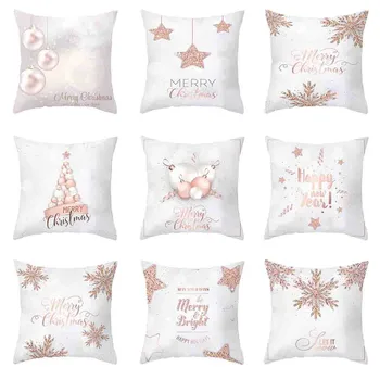 

4PC Christmas Pillow Cover Decorative Sofa Pillow Cover Home Decor Pillow Case Sofa Waist Throw Cushion Cover Pillowcase #BL5