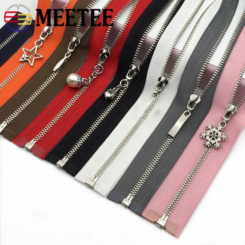 Meetee 1 шт. 60 см 3 # Металлические молнии с открытым концом автоматическая