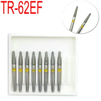 

10 pcs/set Dental Diamond Burs Drills High Speed Handpiece Polishing Whitening Tools Dental Burs Extra Fine TR-62EF