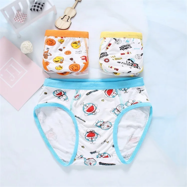 

3 Pcs/Lot Boy'S 2-10Y Kids Boxer Shorts Soft Baby Boys Underpants Cotton Panties For Children Cartoon Doraemon Underwear