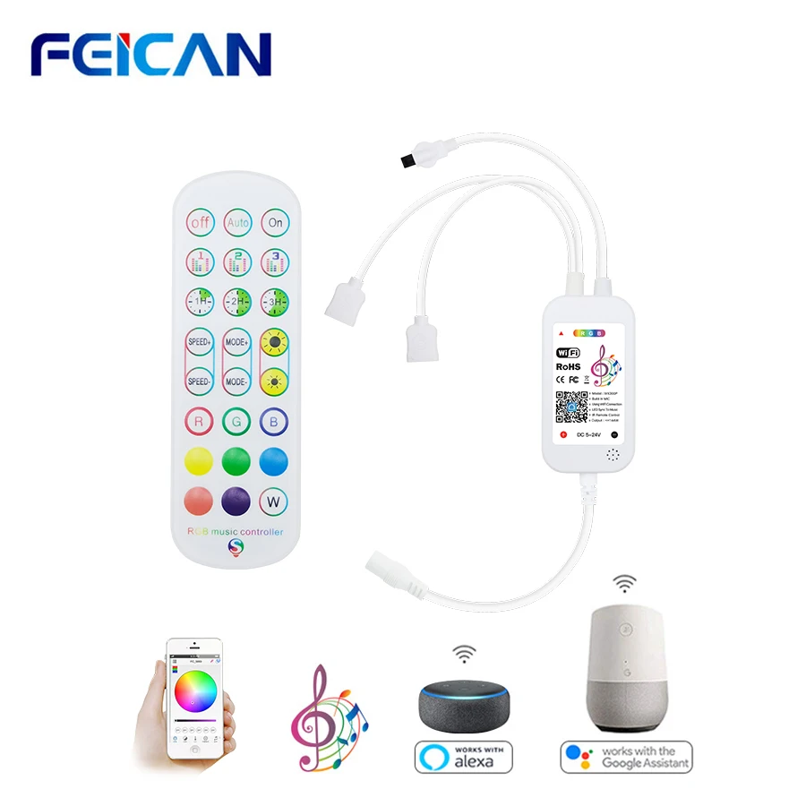 Rgb-контроллер для светодиодных лент DC5-24V WiFi/пульт дистанционного управления SMD5050