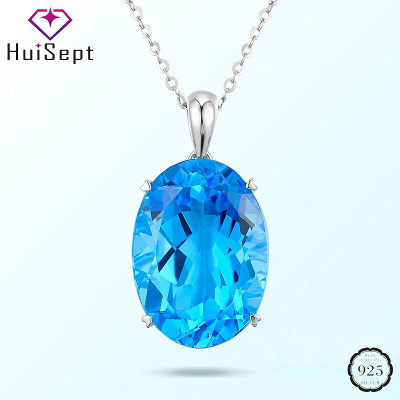 HuiSept элегантное ювелирное ожерелье из серебра 925 пробы с овальной формой