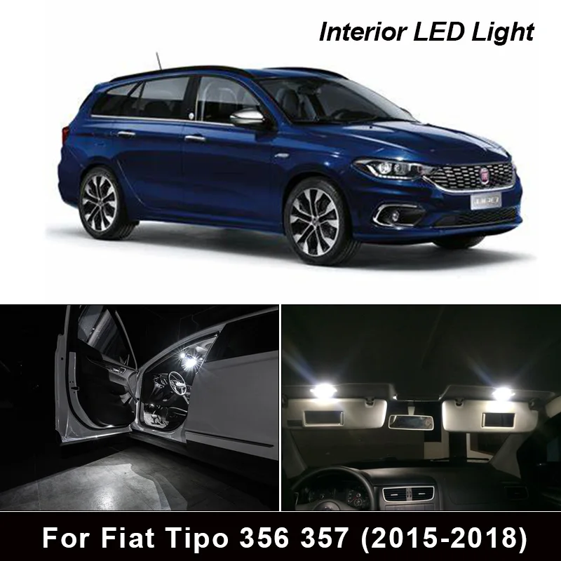 5pc x canbus livre de erros lâmpadas led interior cúpula telhado luzes kit para 2006-2014 fiat sedici mapa cúpula tronco lâmpada