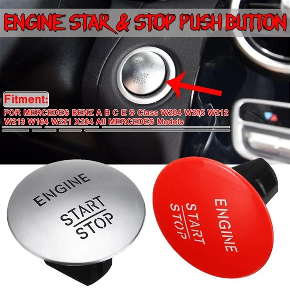 

New Silver/Red Car Engine Start Stop Push Button Switch Keyless For Mercedes For Benz Model W164 W205 W212 W213 W164 W221 X204