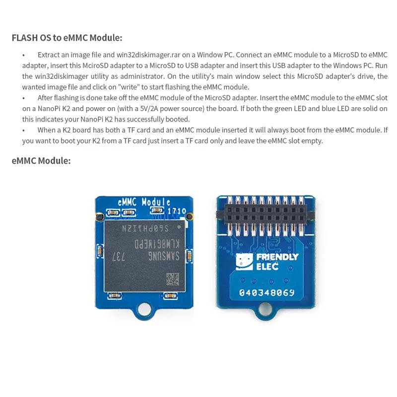  Original EMMC module 8GB 16GB 32GB 64GB with microSD turn eMMC adapter