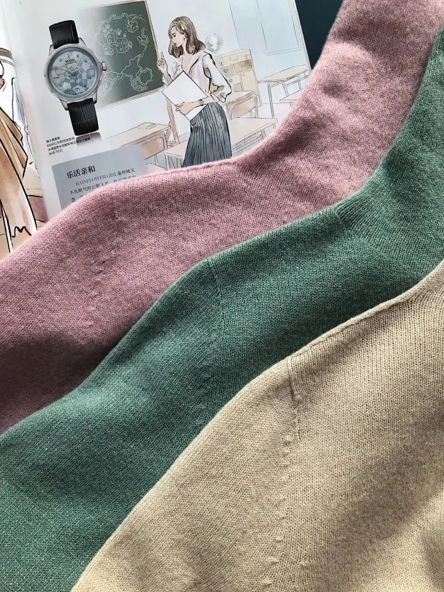 Розовый/бежевый/зеленый ворс воротник длинный рукав вязаный пуловер Топ-2019ss новейший женский шерстяной и кашемировый трикотажный свитер