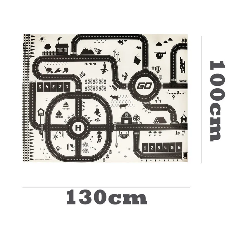 Kids Play Mat City Road Buildings Parking Map Game Educational Toys Baby Gyms zabawki dla dzieci #2O31 (6)