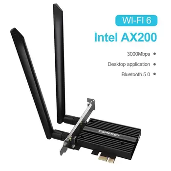 

WiFi 6Intel AX200 PRO PCIE Bluetooth 5.0 Network Card AX200NGW 2.4G/5G 802.11 2400Mbps PCIE Computer Game WIFI6 Built-in Network