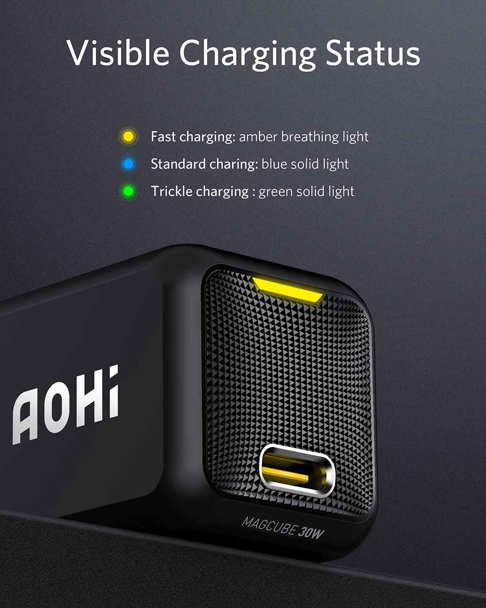 quick charge usb c AOHI Magcube 30W GaN Charger PD Portable Charger Type C Fast Charge Charger for iPhone 13 Pro Max Samsung Huawei Phone Charger usb c 61w