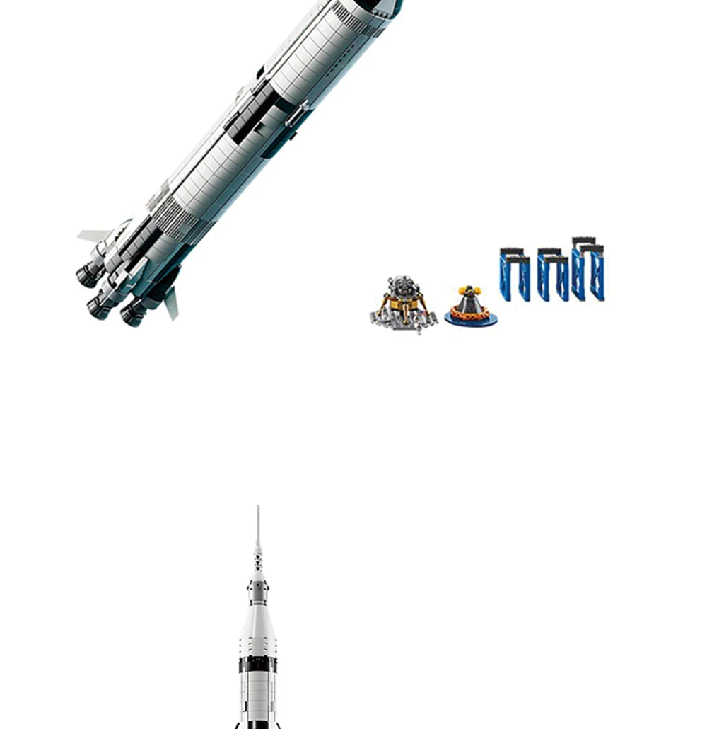 BuildMOC Ideas Серия Модель Apollo Saturn V Набор строительных блоков совместимы 21309 37003 классические Развивающие игрушки для детей