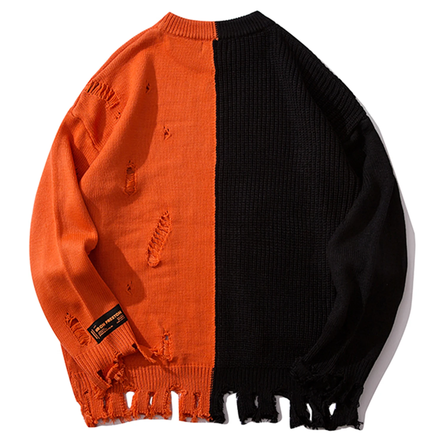 Aelfric Eden Color Clock Patchwork Pockets Knitted Mens Sweaters Streetwear Harajuku Hip Hop Fashion Casual Male Pullovers