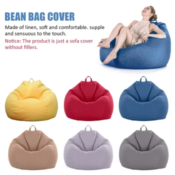 

Indoor Adults Kids No Filler Bedroom Linen Bean Bag Cover Easy Clean Soft Extra Large Washable Living Room Playroom Home Decor