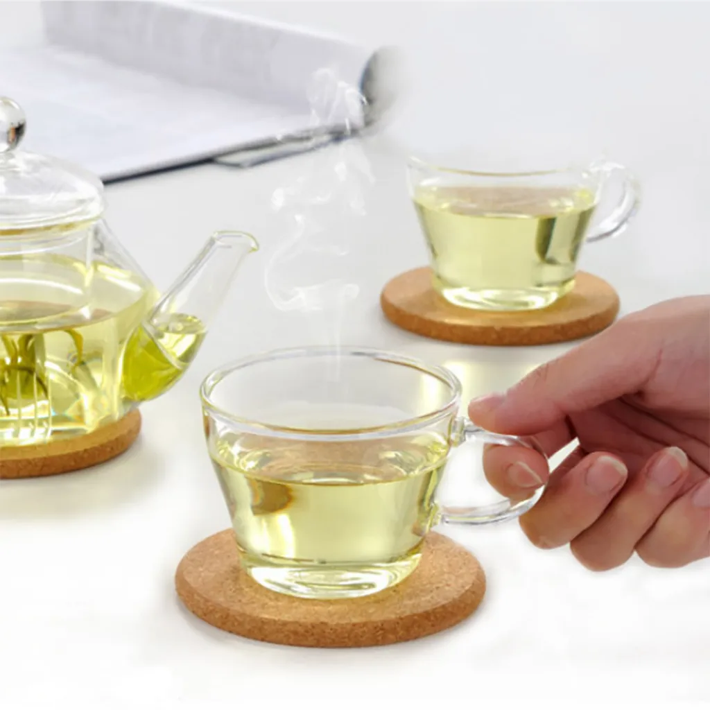 30 pcs Cork Wood Solid Drink Coaster Tea Coffee Cup Mat Table Decor Bottle Tableware Nice Heat Insullation drop shipping