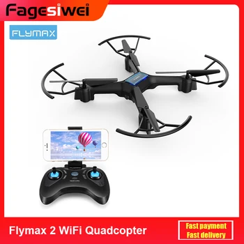 

Flymax 2 RC Drones WiFi Quadcopter 2.4G FPV Streaming Drone 6-axis Gyro 4 Bright LED Lights 4 Channels Aircraft Drone