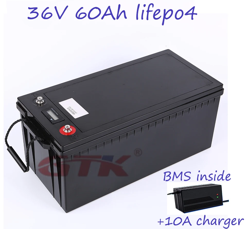 Высокая Qualuity BMS внутри 36V 60Ah литий фосфат железа Батарея-серые кисточки с