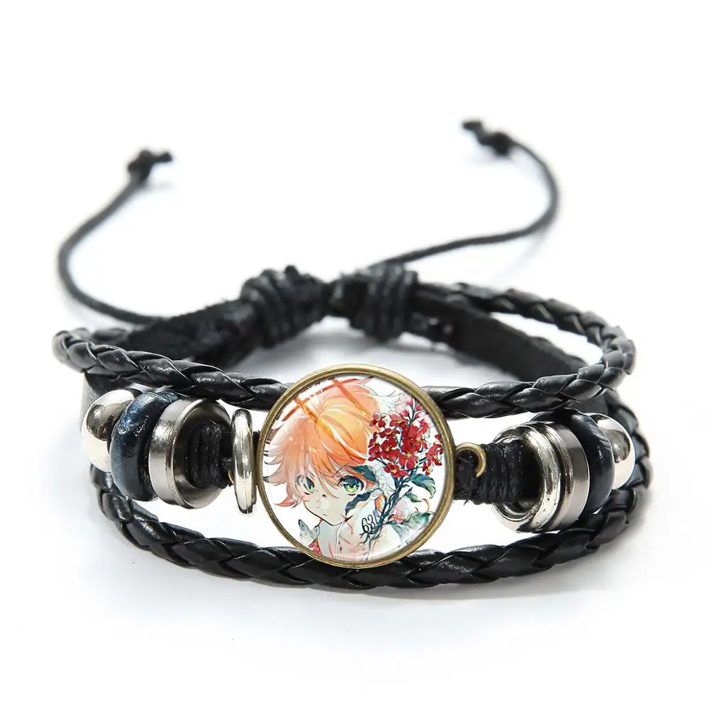 Style 1 SONGDA Anime The Promised Neverland Bracelet Emma Norman Ray Brothers Cartoon Charm Casual Leather Bracelet Friendship Gift - Окраска металла: Style 1