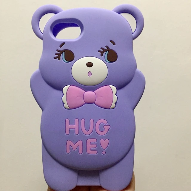Phone Cases For iPhone 5 S 5S Coque Case Silicon 3D Cute Cartoon Shell For iPhone5 Back Cover For iPhone 5se Case Capinha Para Bear Purple