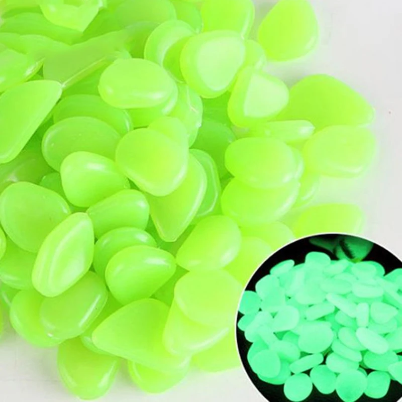 10/25/50Pcs Glow in the Dark Pebble Fish Tank Decor Aquarium Ornaments Luminous Stones for Walkways Garden Path Patio Lawn Decor
