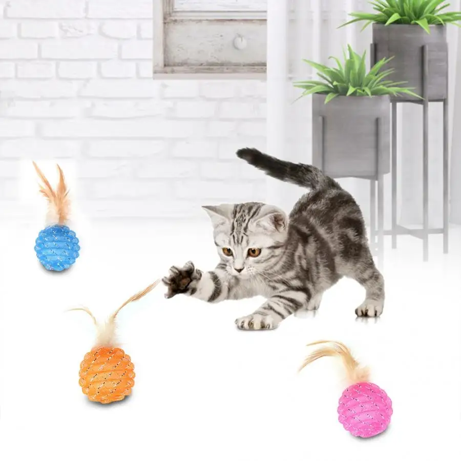 Игрушка для кошек, игрушка 12 шт. Pet перо линия шар для фитнеса с оболочкой интерактивный шлифовальный ролевая игра игрушка для кошки перо линия шар для фитнеса с оболочкой