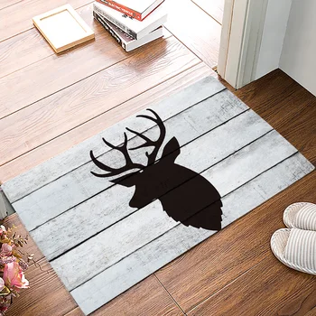 

Christmas Wood on The Christmas Elk Snow Wood Texture Festival Celebration DoorMat Outdoor Indoor Bathroom Rug