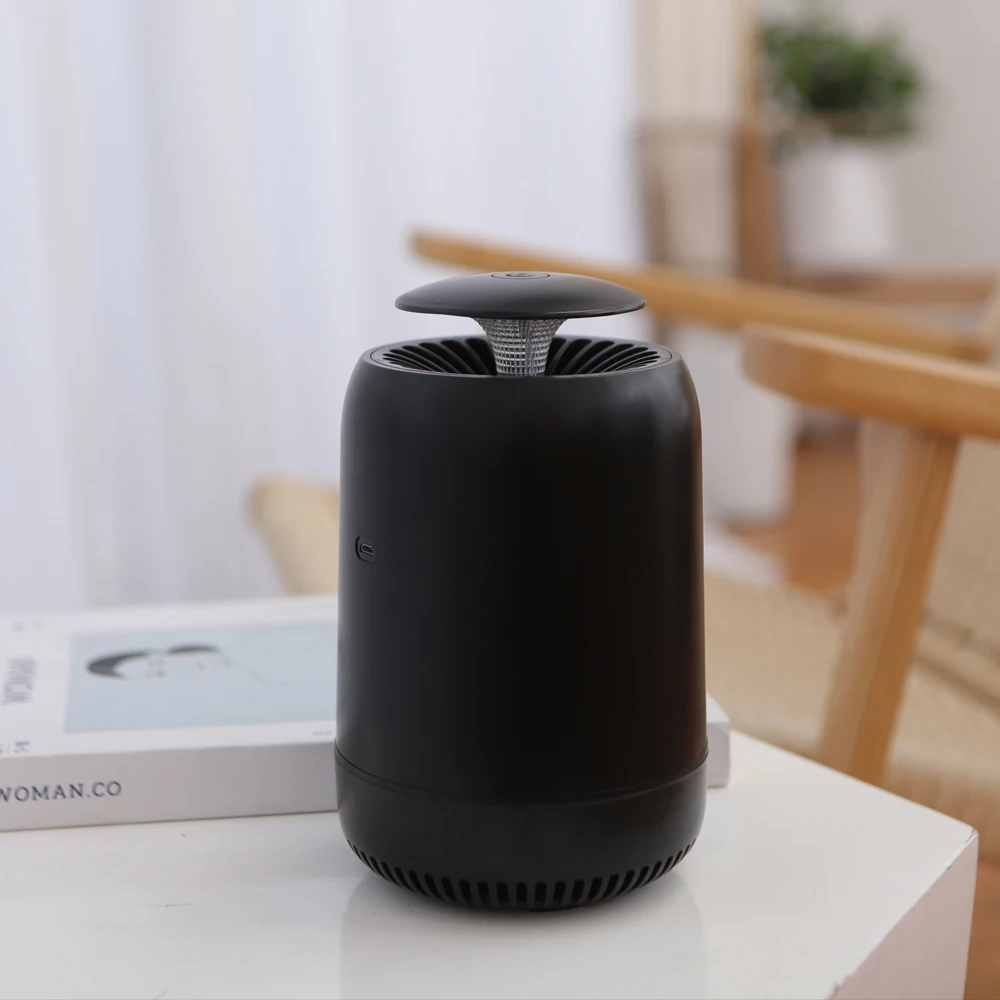 Бытовой USB мощный сверхзвуковой москитный убийца светодиодный ловушка для насекомых-вредителей Zapper для москитов Fly Электрический репеллент контроль - Цвет: Черный