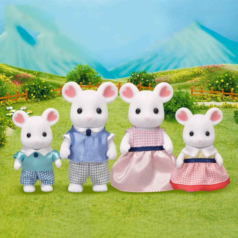 Sylvanian Families Marshmallow mouse семейный кукольный домик, Набор фигурок, новинка 5308