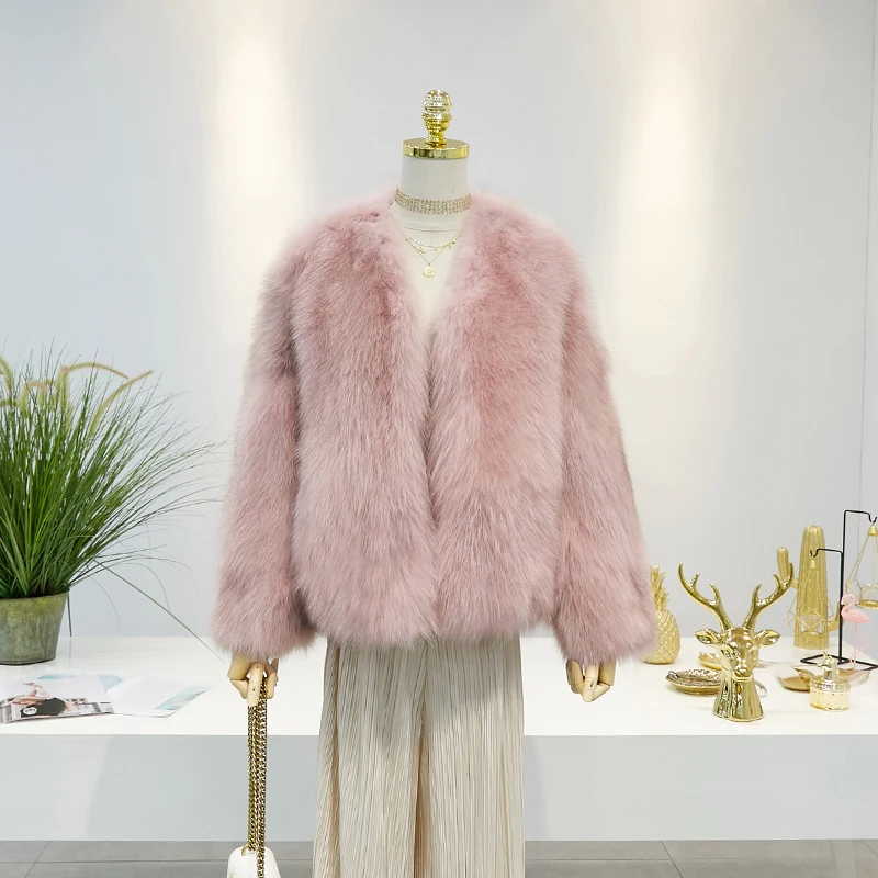 Зимнее женское пальто из натурального меха, женская одежда, пальто из лисьего меха, корейская мода, теплая парка из натурального меха Abrigo Mujer 6708 YY2239