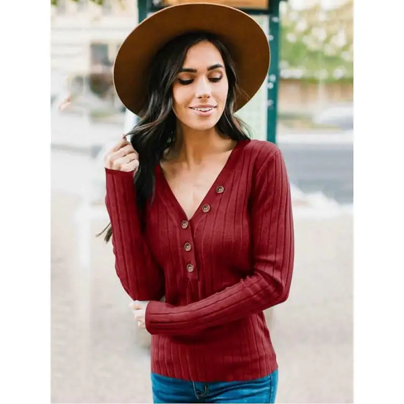 

Spring And Autumn WOMEN'S Dress Europe And America Sexy Deep V-neck Long-sleeved T-shirt Slim Fit Hoodie with Sleeves Ba0230