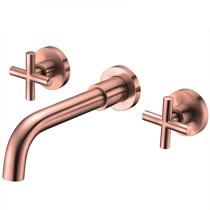 Rose Gold Torneira Monocomando Banheiro настенный поток воды ванной кран смеситель горячей и холодной воды кран из нержавеющей стали Смесители для раковины - Цвет: Rose Gold