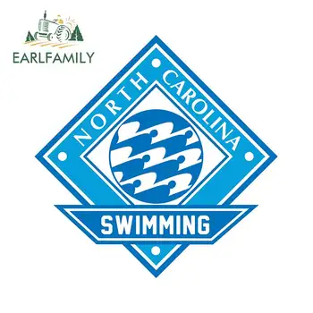 

EARLFAMILY 13cm x 13cm for North Carolina Swimming Logos Motorcycle Decal Car Bumper Window Stickers Fashion Fine Personality