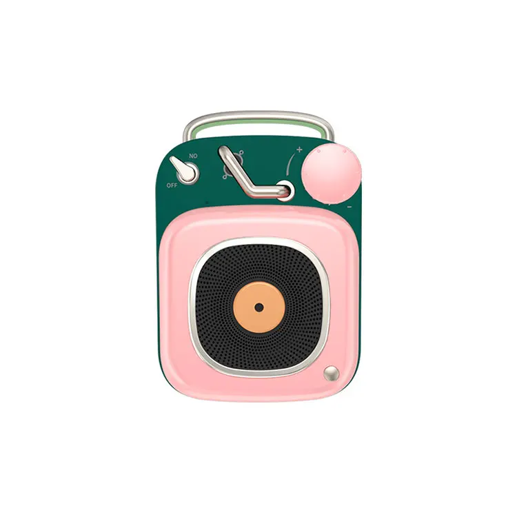 Модный милый MW Elvis атомный проигрыватель ретро мини аудио беспроводной Bluetooth музыкальный динамик для компьютера, вечерние, для кемпинга - Color: Pink