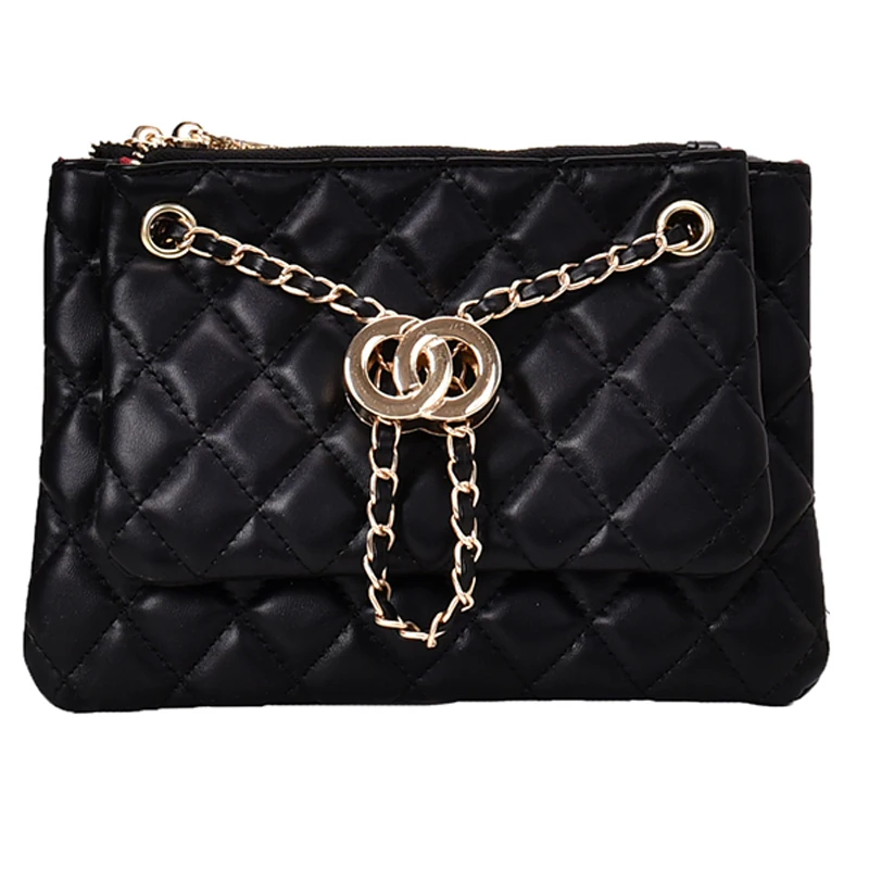 

iVog New Arrival Everyday Ladies Small Crossbody Messenger Handbag Black channels Chain Fashion Hand Bags for Women 2019