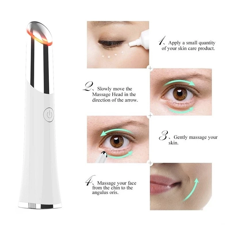 

Electric Thermal Eye Massager Skin Care Ionic Beauty Device with Heated Sonic Vibration Relieving Dark Circles Puffiness Wrinkle