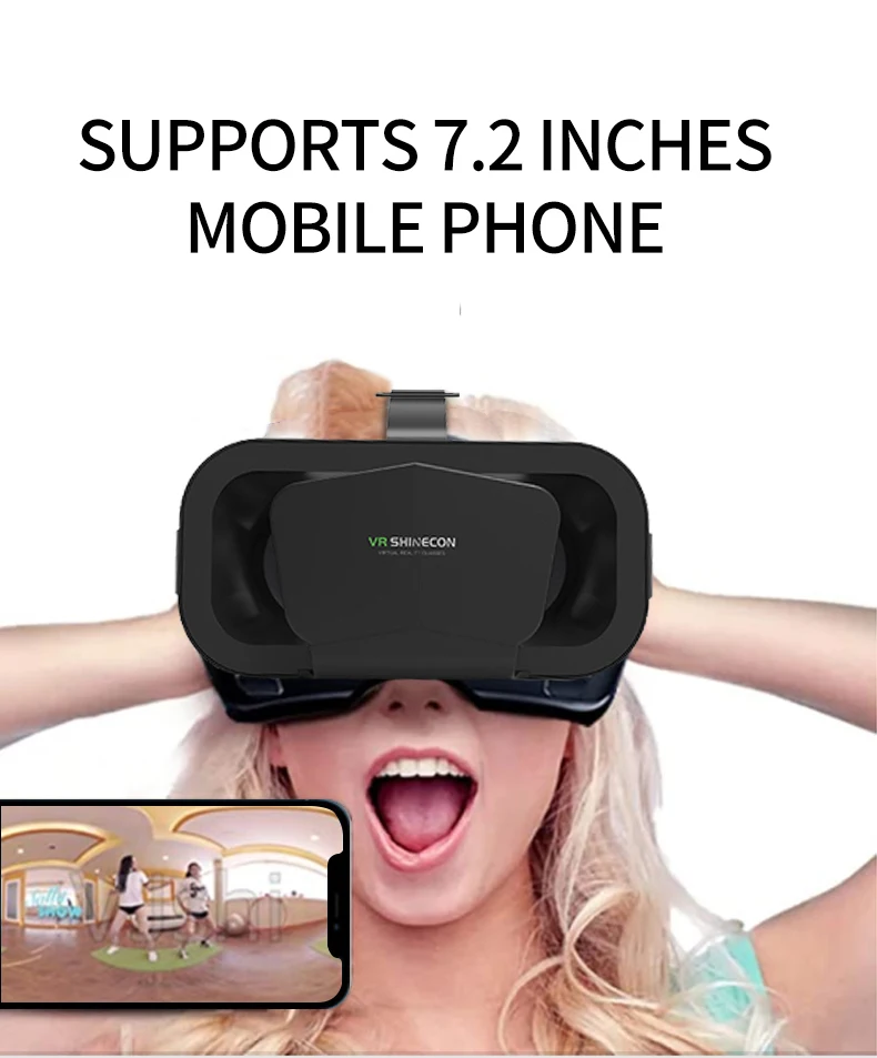 G10 VR Virtual Reality Smartphone 3D Glasses Box Stereo VR Goggles Cardboard Headset Helmet with Remote Control for IOS Android