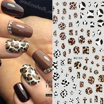 

1 Sheet 3D Nail Stickers Leopard Printed ail Transfer Sticker Foils Nail Decals Gel Polish Sticker Manicures Decoration