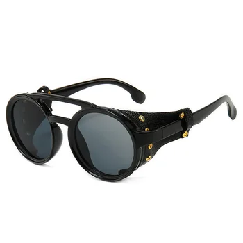 

Gothic Steampunk Round Frame Mirror Sunglasses Women Men Gradient Brand Designer Sunglasses 2020 New
