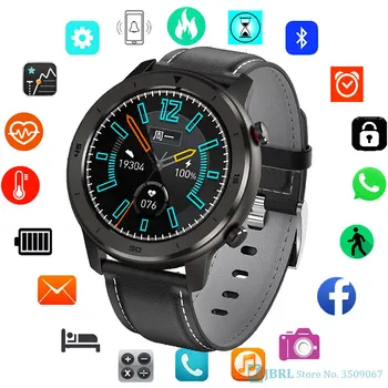 

Business Leather Strap Smart Watch men women Smart band fitness bracelet Android IOS full screen heart rate ladies Wristband men