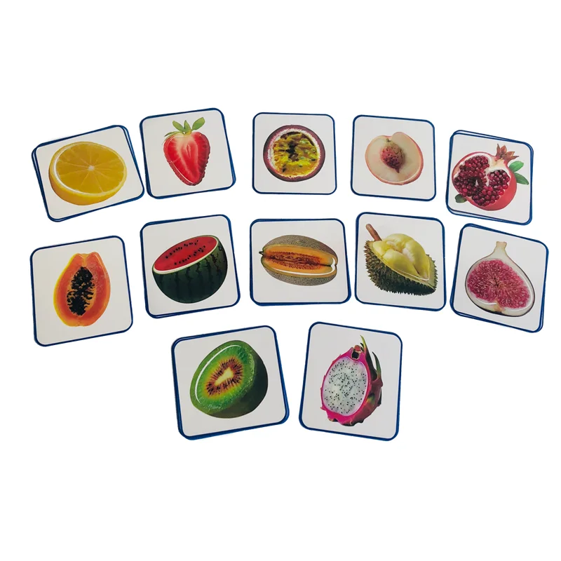 Montessori Language Materials Vegetable Fruit Cognitive Cards Kids Learning Resource Matching Game Early Childhood Education Toy 2
