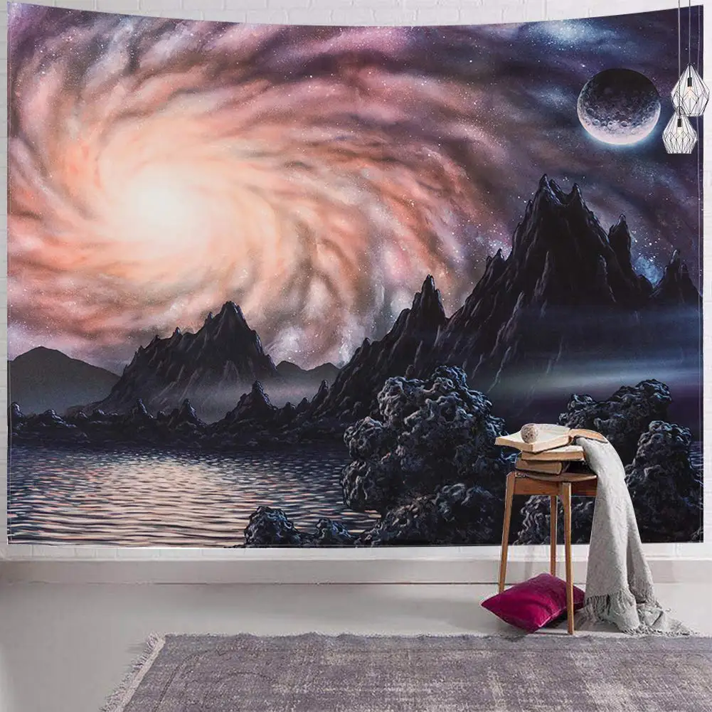 

Galaxy Mountain Night Sky and Shining Tapestry Outer Space for Room