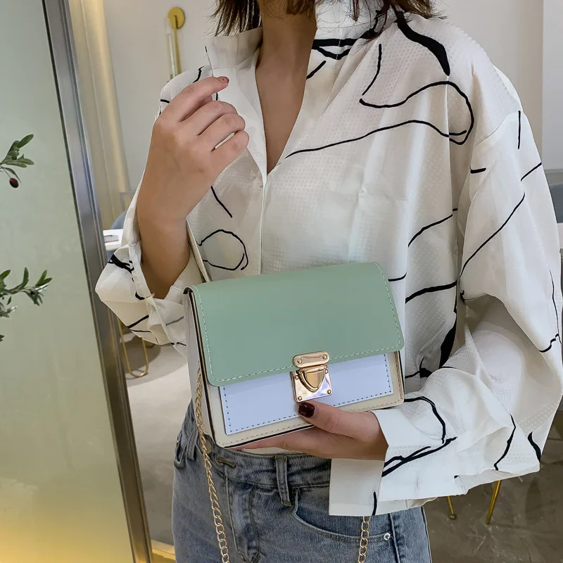 

2019 New Style Crossbody Bag Square Sling Bag Fashion Korean-style Versatile Shoulder Bag Chain Shoulder Bag